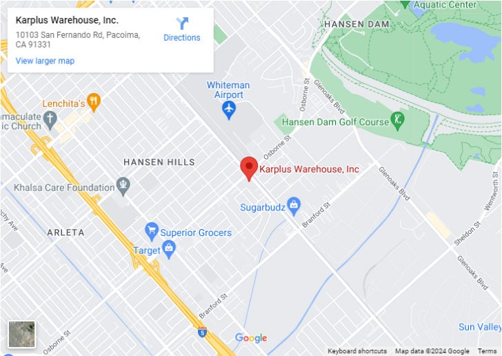 Karplus Warehouse Inc. Google Map Image